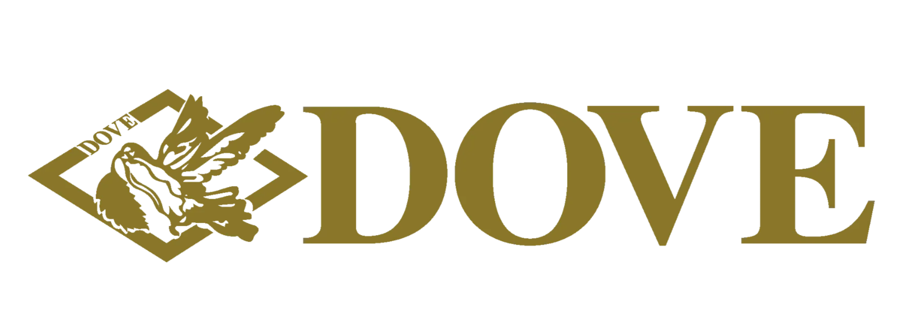 A golden dove emblem with the word DOVE in large golden letters on a black background.